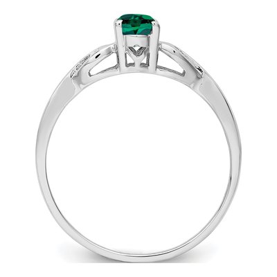 Sterling Silver Lab-Created Emerald Ring – view 3