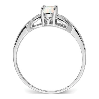 Sterling Silver Lab-Created Opal Ring – view 3