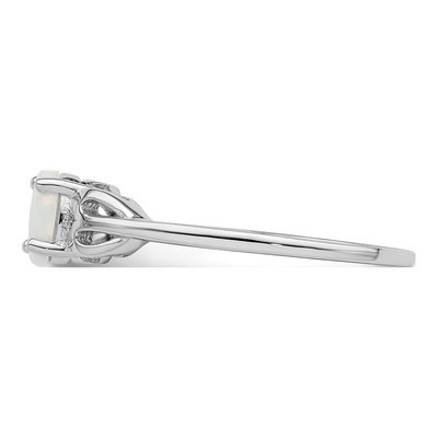 Sterling Silver Lab-Created Opal Ring – view 4