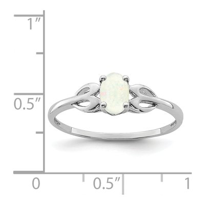Sterling Silver Lab-Created Opal Ring – view 5