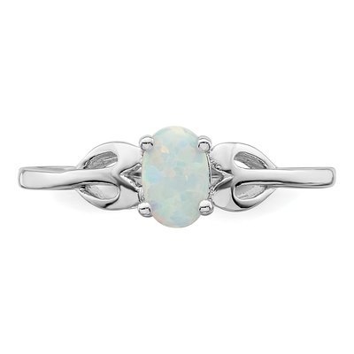 Sterling Silver Lab-Created Opal Ring – view 6