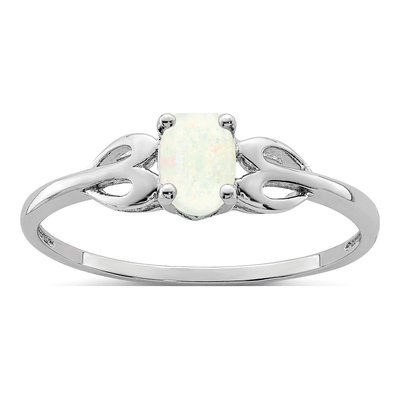 Sterling Silver Lab-Created Opal Ring