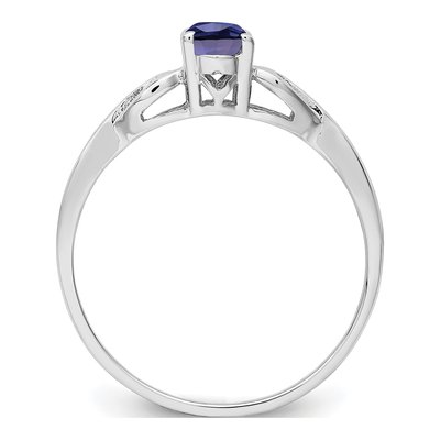 Sterling Silver Lab-Created Sapphire Ring – view 3