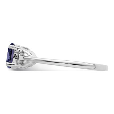 Sterling Silver Lab-Created Sapphire Ring – view 4