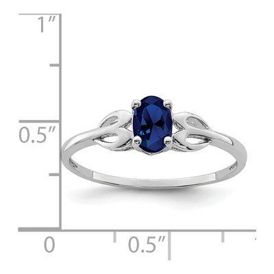 Sterling Silver Lab-Created Sapphire Ring – view 5