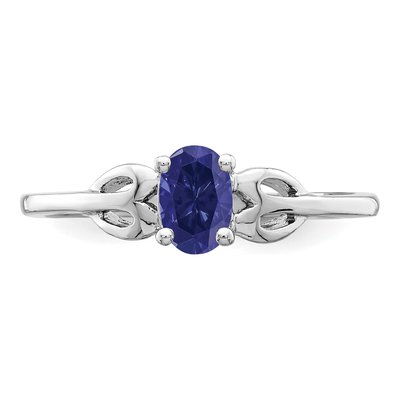 Sterling Silver Lab-Created Sapphire Ring – view 6
