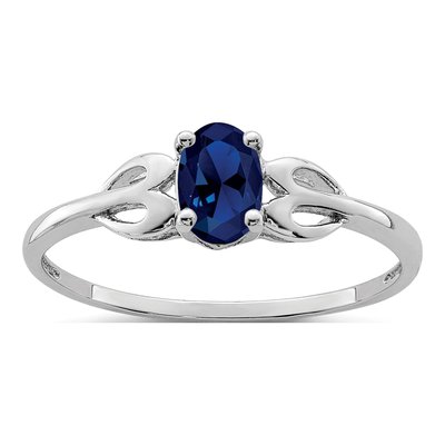 Sterling Silver Lab-Created Sapphire Ring