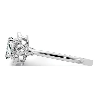 Sterling Silver White Topaz & Diamond Ring – view 4