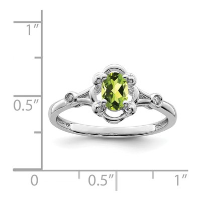 Sterling Silver Peridot & Diamond Ring – view 3