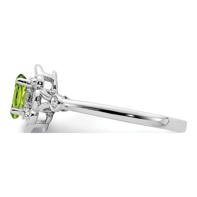 Sterling Silver Peridot & Diamond Ring – view 4