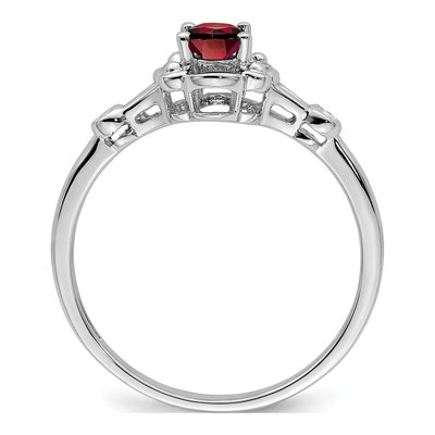 Sterling Silver Garnet & Diamond Ring – view 3