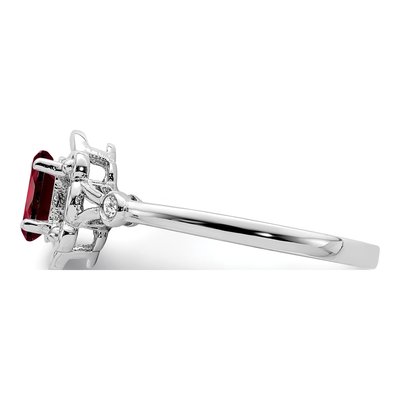 Sterling Silver Garnet & Diamond Ring – view 5