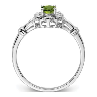 Sterling Silver Peridot & Diamond Ring – view 3