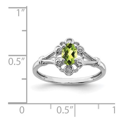 Sterling Silver Peridot & Diamond Ring – view 4