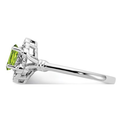 Sterling Silver Peridot & Diamond Ring – view 5