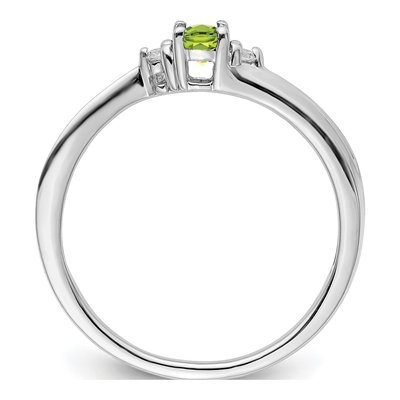 Sterling Silver Peridot & Diamond August Birthstone Ring – view 3