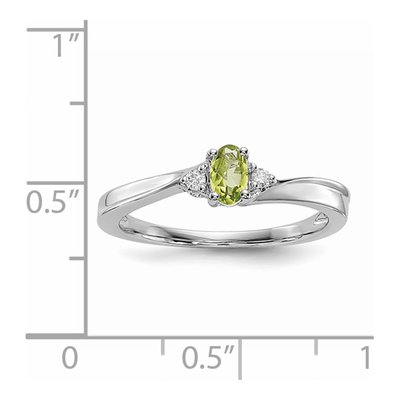 Sterling Silver Peridot & Diamond August Birthstone Ring – view 4