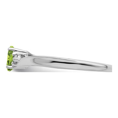 Sterling Silver Peridot & Diamond August Birthstone Ring – view 5