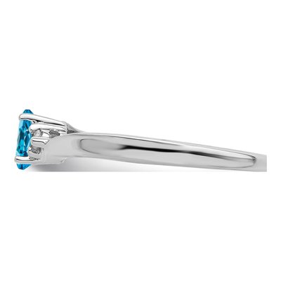 Sterling Silver Swiss Blue Topaz & Diamond Birthstone Ring – view 5