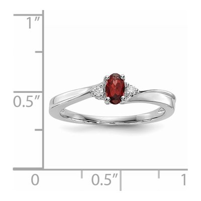 Sterling Silver Garnet & Diamond January Birthstone Ring – view 4