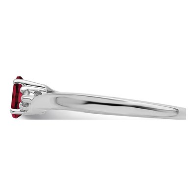 Sterling Silver Ruby & Diamond July Birthstone Ring – view 5