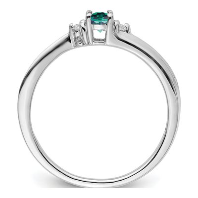 Sterling Silver Diamond Birthstone Ring – view 3