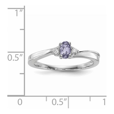 Sterling Silver Diamond Birthstone Ring – view 4