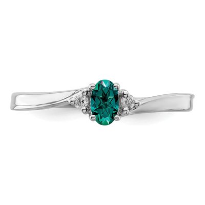 Sterling Silver Diamond Birthstone Ring – view 6