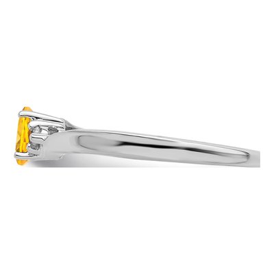Sterling Silver Citrine & Diamond Birthstone Ring – view 5