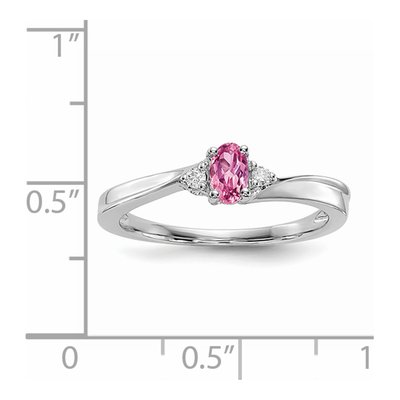 Sterling Silver CZ & Diamond Birthstone Ring – view 4
