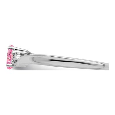 Sterling Silver CZ & Diamond Birthstone Ring – view 5