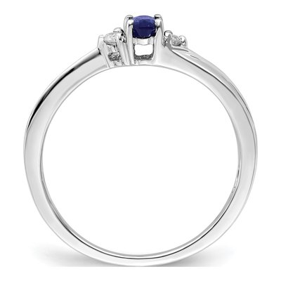 Sterling Silver Sapphire & Diamond Birthstone Ring – view 2