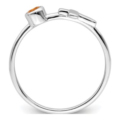 Sterling Silver Citrine Cross Ring – view 2
