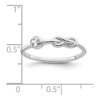 Sterling Silver White Topaz Infinity Ring – view 4