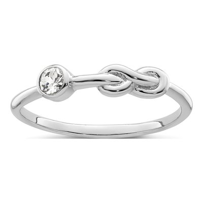 Sterling Silver White Topaz Infinity Ring