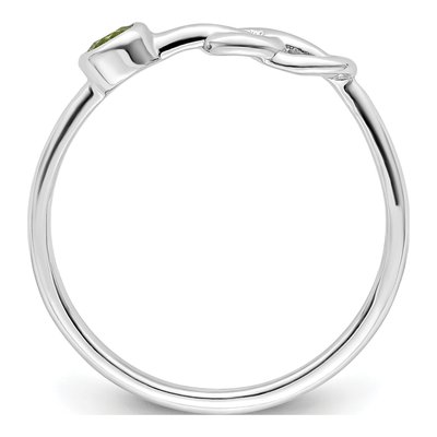 Sterling Silver Peridot Infinity Ring – view 3