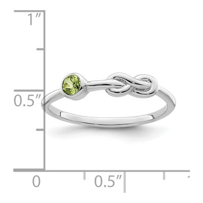 Sterling Silver Peridot Infinity Ring – view 4