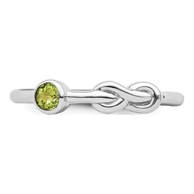 Sterling Silver Peridot Infinity Ring – view 6