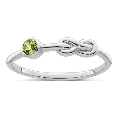 Sterling Silver Peridot Infinity Ring