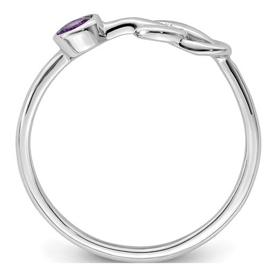 Sterling Silver Amethyst Infinity Ring – view 3