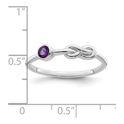 Sterling Silver Amethyst Infinity Ring – view 4