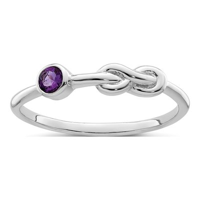 Sterling Silver Amethyst Infinity Ring