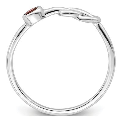 Sterling Silver Garnet Infinity Ring – view 3