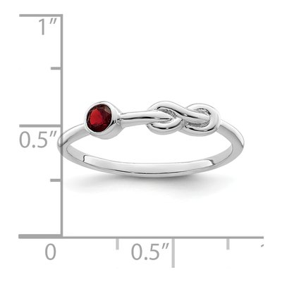 Sterling Silver Garnet Infinity Ring – view 4