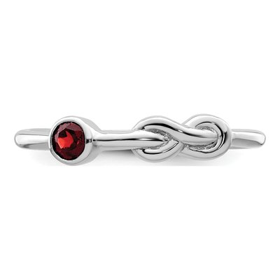 Sterling Silver Garnet Infinity Ring – view 6