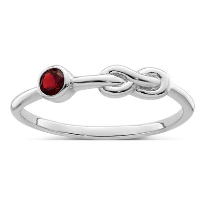 Sterling Silver Garnet Infinity Ring