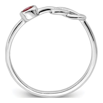 Sterling Silver Lab-Created Ruby Infinity Ring – view 3