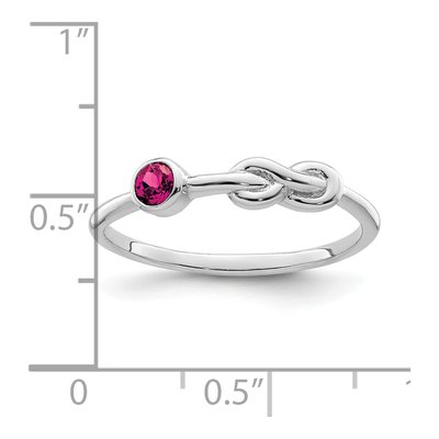 Sterling Silver Lab-Created Ruby Infinity Ring – view 4