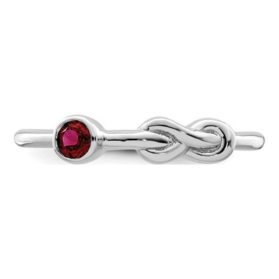 Sterling Silver Lab-Created Ruby Infinity Ring – view 6