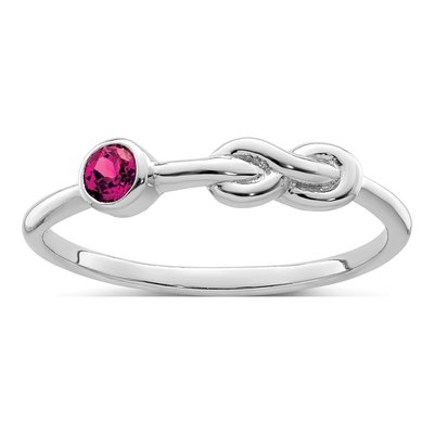 Sterling Silver Lab-Created Ruby Infinity Ring